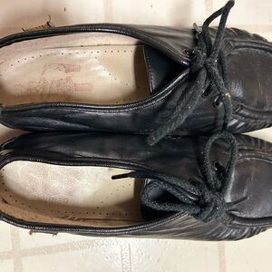 Sas Shoes Womens 10 Siesta Moc Oxford Dress Lace Up Flats Blue Leather Casual